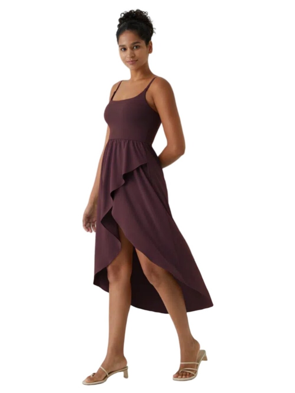 Breezeful High Low 2-Piece Pocket Flowy Midi Quick Dry Casual Dress XL